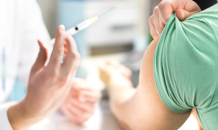 Person receiving the flu shot