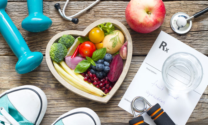 Healthy heart nutrition, exercise, doctor